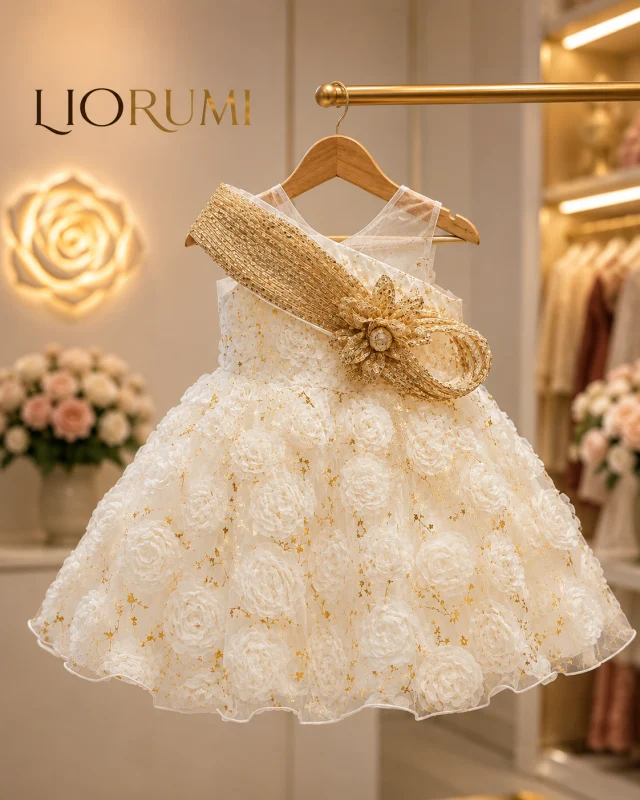 Ivory Rose Gold Princess Dress